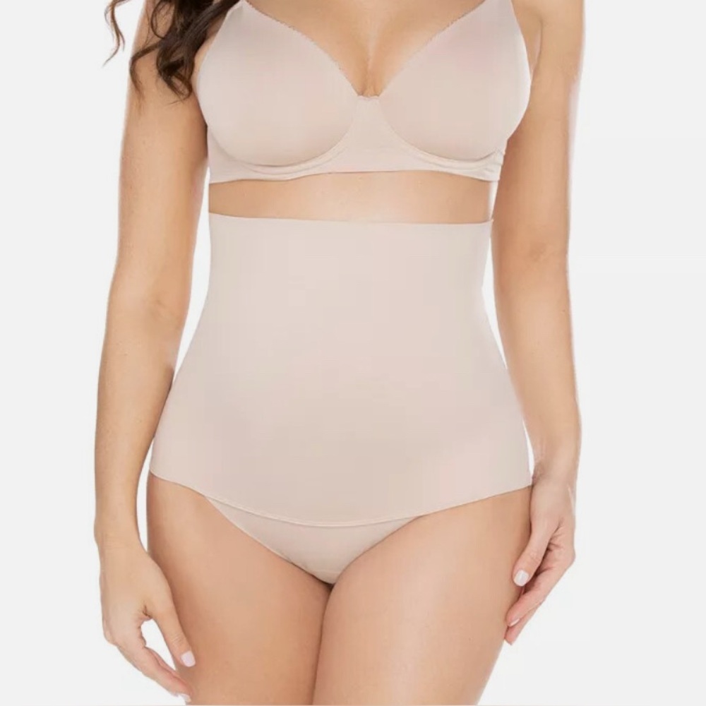 Miraclesuit Women's Comfy Curves High Waist Thong Shaper 2528 Warm Beige New